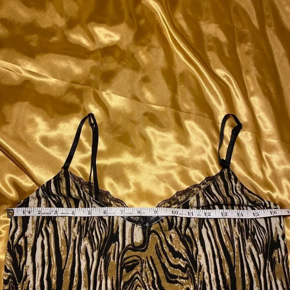 Gabriella Rossi Gold & Black Silk Blend Zebra Print Lace Cami - Picture 6 of 6